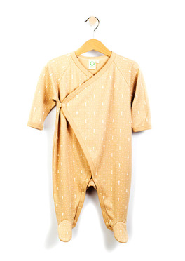 Tutina in Cotone - Marrone, St. Ecru - con piedini - Taglia 68