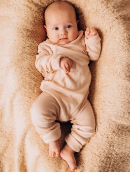 Tutina in Lana Merino e Seta - Pigiamino Bimbo - Light Pink - 3