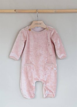 Tutina Intera in Velluto - Rosa Cipria - 3