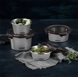 Contenitore Tondo in Acciaio Inox - Flora - 8