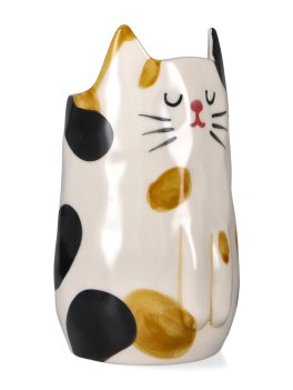 Vaso Gatto in Gres Dipinto a Mano - Macchiolino - 2