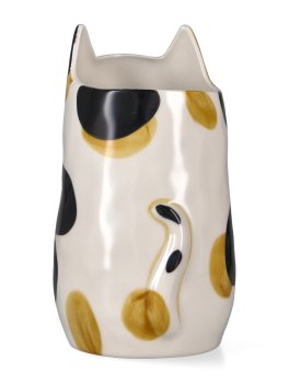 Vaso Gatto in Gres Dipinto a Mano - Macchiolino - 3