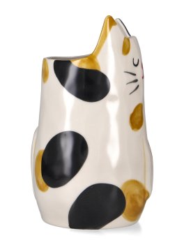 Vaso Gatto in Gres Dipinto a Mano - Macchiolino - 4