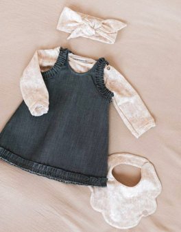 Vestito Bimba a Grembiule - Jeans Blu - 12/18m - 3