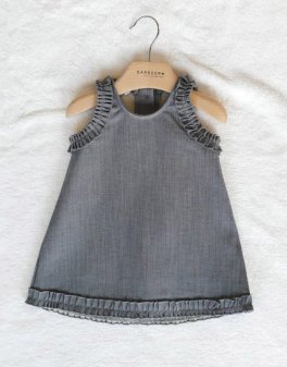 Vestito Bimba a Grembiule - Jeans Blu - 12/18m - 4