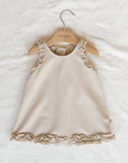 Vestito Bimba a Grembiule - Sand - 5