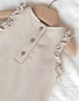 Vestito Bimba a Grembiule - Sand - 2