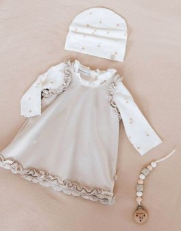 Vestito Bimba a Grembiule - Sand - 4