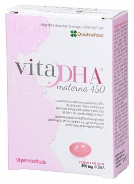 VitaDHA Materna 450 - Integratore di Omega-3 DHA Plus e Quatrefolic® in Perle - 1