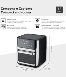 Vivo Air Fryer Multicooker - Friggitrice ad Aria - 4 in 1 - 5
