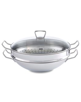 Wok Nanjing con Cestello e Coperchio in Vetro - 1