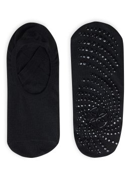 Yoga Barre Socks - Calzini Yoga Antiscivolo con Elastici - Nero/Grigio - 3