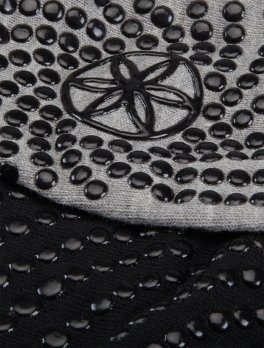 Yoga Barre Socks - Calzini Yoga Antiscivolo con Elastici - Nero/Grigio - 4