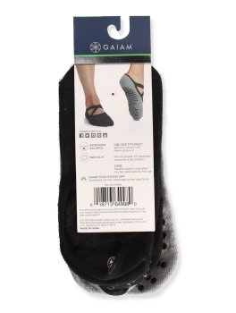 Yoga Barre Socks - Calzini Yoga Antiscivolo con Elastici - Nero/Grigio - 6