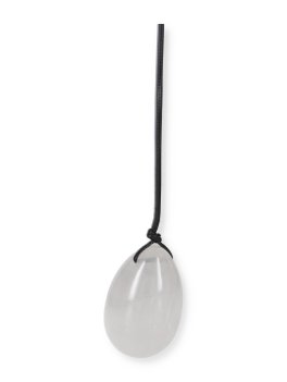 Yoni Egg - Uovo in Pietra con Cordino Cristallo di Rocca - 4,5 cm - 3