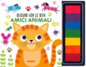 Amici Animali Disegno Con Le Dita Ediz Illustrata Con 7 Spugnette Di Inchiostro — Libro