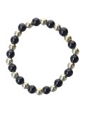 Anello Elastico Tormalina Nera & Ematite Dorata