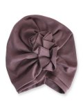 Berretto a Turbante con Volant - Black Plum