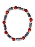 Bracciale dei Desideri con 2 Pietre ed Ematite Sfaccettata Rosè