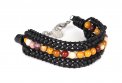 Bracciale in Pelle a 3 Fili - Onice + Pietre Semipreziose