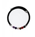 Bracciale in Pelle con 7 Pietre