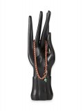 Bracciale in Rame con Catena Fine e Perla di Malachite