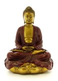 Buddha in Meditazione sul Loto Rosso/Oro