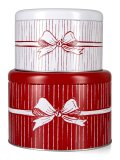 Cake Tin Set "Cute Xsmas" - 2 Scatole Natalizie in Latta Tonde L e XL
