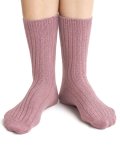 Calzini Bimbi in Lana Merinos Extra Fine "Olli" - Rosa