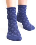 Calzini Corti Donna in Cotone Bio Taglio Vivo - Blu