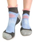 Calzini in Cotone Bio Trekking 4T Polisportiva -  Antracite, Azzurro e Rosa