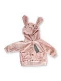 Cardigan in Velluto con Orecchie - Rosa Cipria