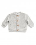 Cardigan Bimbo in Velluto - Grigio Ghiaccio