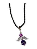 Ciondolo Angelo Alato in Metallo e Ametista