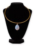 Collana in Oro Vegetale Capim Dourado con Ciondolo Albero della Vita in Opalite