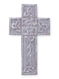 Croce Celtiche in Legno Decorato Grigio e Argento