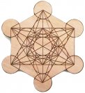 Cubo di Metatron Inciso in Legno Okumè