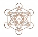 Cubo di Metatron Traforato in Legno Okumè