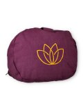 Cuscino Ovale in Pula con Fiore di Loto Ricamato