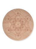 Disco Inciso in Legno di Faggio – Cubo di Metatron