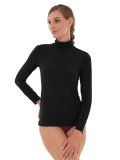 Dolcevita in Tencel™ e Cashmere a Manica Lunga - Nero