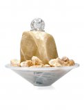 Fontanella in Alabastro con Sfera di Cristallo Rotante
