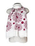 Foulard in Cotone e Seta con Stampa Fiore Dente di Leone