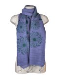 Foulard in Cotone e Seta con Stampa Fiore Dente di Leone