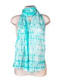 Foulard in Cotone Shibori con Disegno Piume
