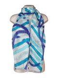 Foulard in Lino Stampato Disegno Onde