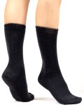 Gambaletto Donna Liscio in Lana Merinos Extra Fine "Wooly" - Nero