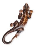Geko in Legno con Decorazione Floreale