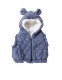 Gilet Imbottito con Orecchie - Jeans Blue