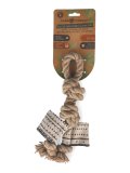 Gioco per Cani Corda in Juta 4 Nodi e 2 Tasche Porta Snack